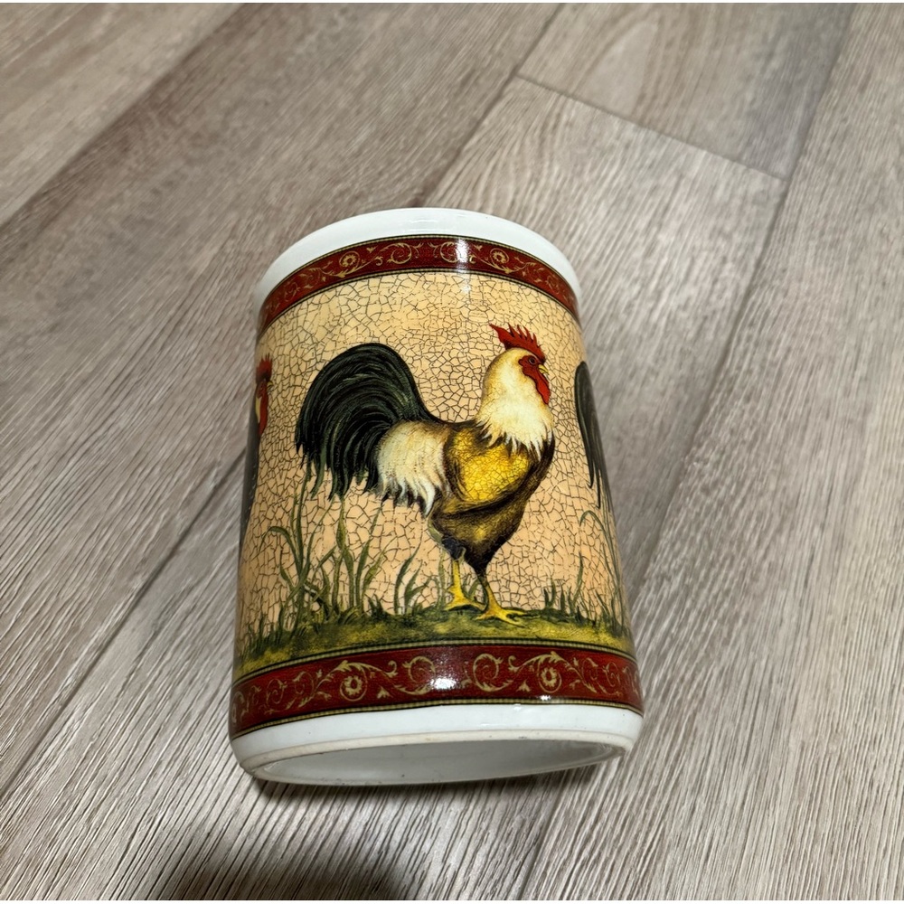 Ceramic Rooster Utensils Holder